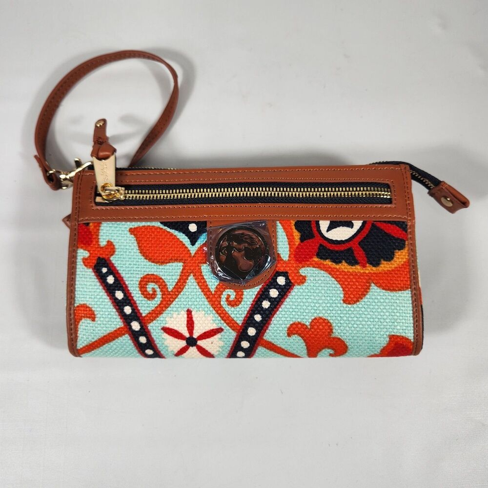 Disney Parks Spartina 449 Waving Girl Women Fan Fare Wallet Flower Colorful NWT